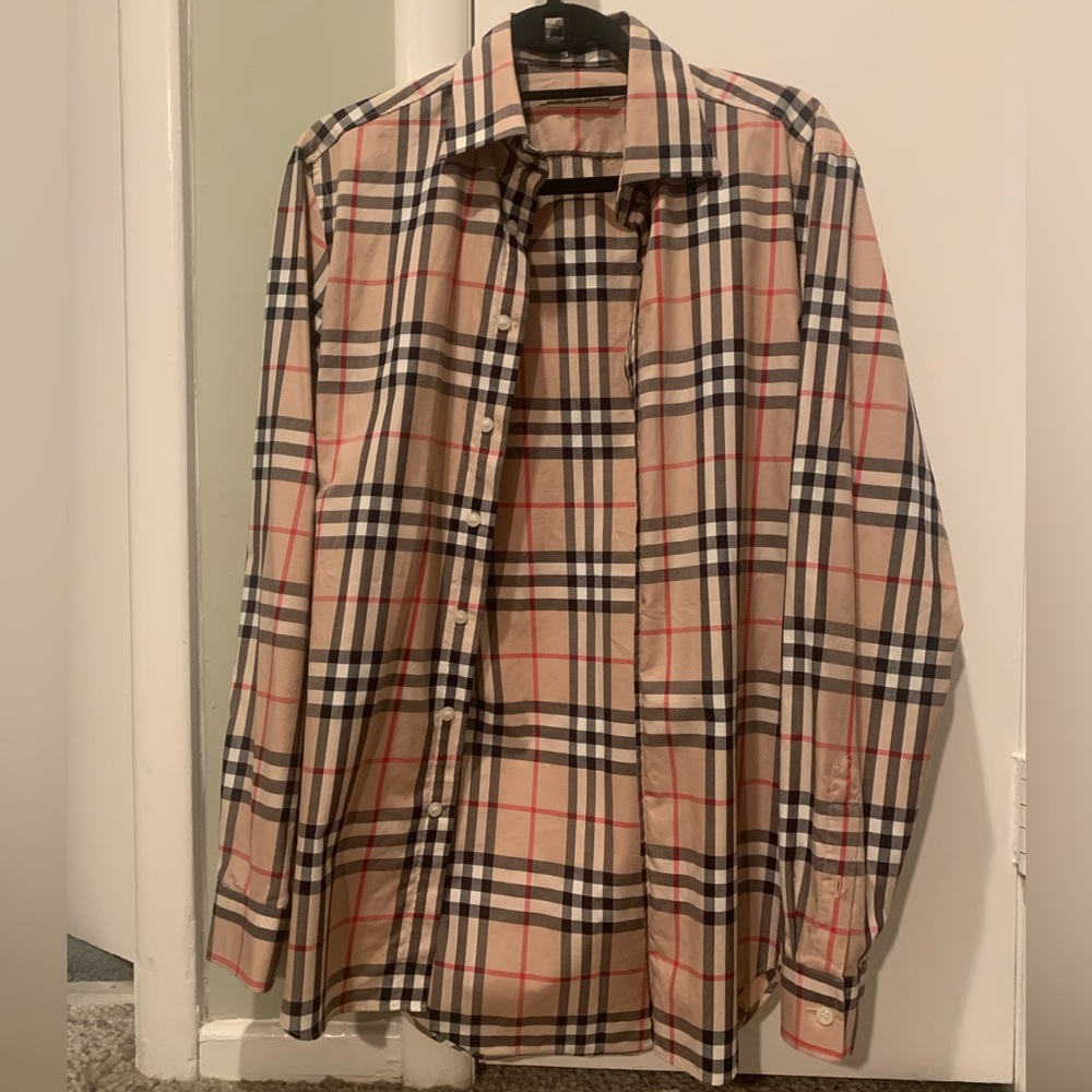 Long sleeve Burberry check button down shirt